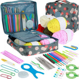 Oytra Crochet Starter Kit 58 Pieces With Storage Case Hooks Yarn Bundle Knitting Tools Diy Craft Set For Beginners Adults Hobbyi