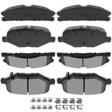 AUTOMUTO D1611 & D1612 Ceramic Brake Pads Kits, Front Rear 8pcs Brake Pads Set fit For Ford Explorer,Flex,Police Interceptor Sed