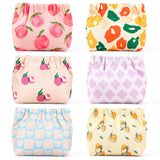 AUGSUN 6PCS Elastic Hair Tie Organizer, Aesthetic Hair Tie Organizer,Lipstick Bag, Elastic Storage Bag, Travel Floral Makeup Pou