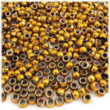 The Crafts Outlet 100pc Plastic Round Opaque Pony Beads 9x6mm Gold Beads