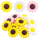 JMKTOOL Sunflower Silicone Focal Beads for Pens, 15pcs 40 mm Flat Round Daisy Flower Shape Silicone Spacer Beads Bulk for DIY Ke