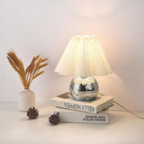 Ziqqeelam Disco Small Table Lamp for Bedroom, Funky Lamp Ball Lamps for Kitchen, Mini Table Lamps for Small Spaces with Scallope