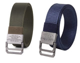 Zacharias MenS Canvas Nylon Army Belt Dd02 (Green & Blue_Free Size) (Combo Pack Of 2)