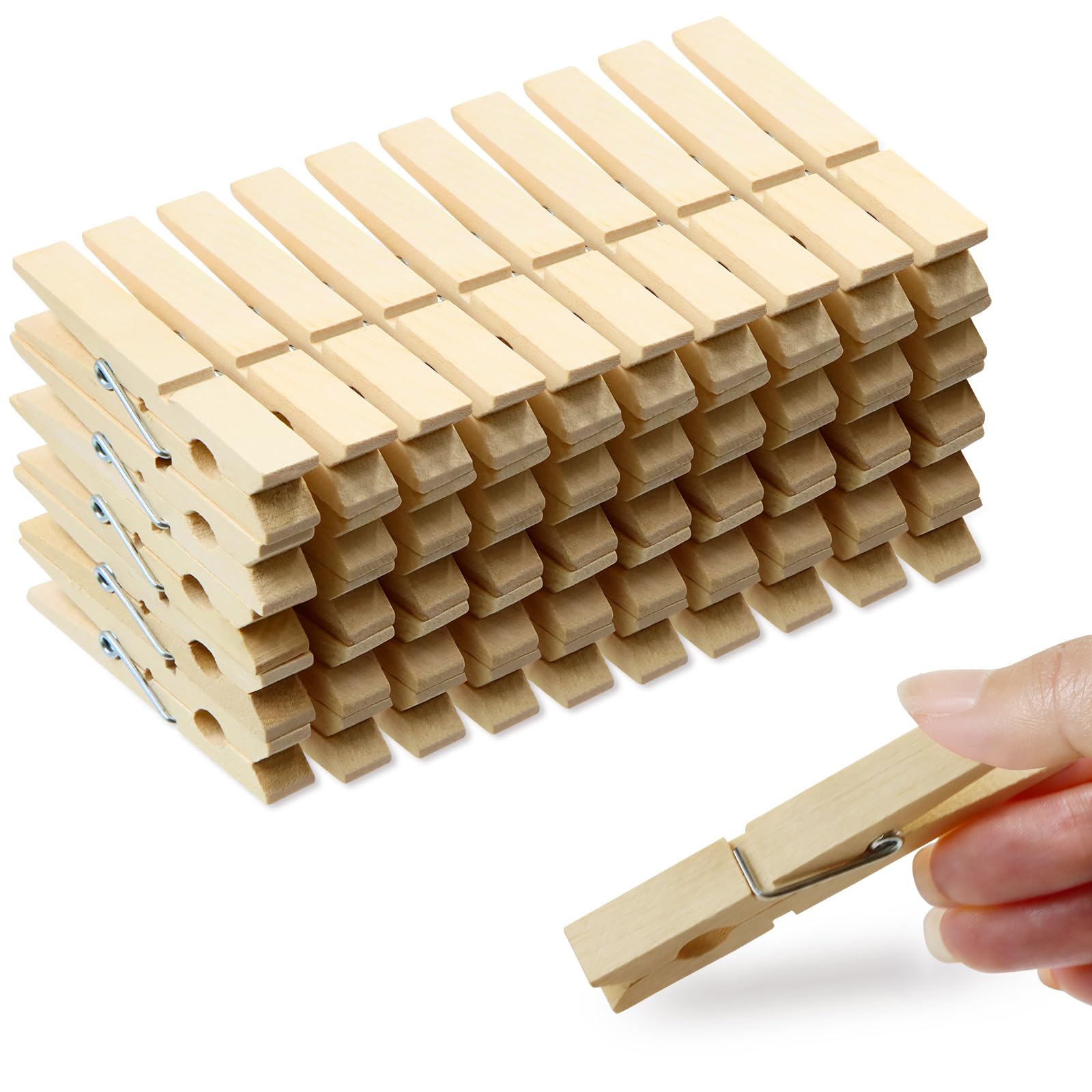 (Pack of 50) Wooden Clothespins About 2-7/8 Long