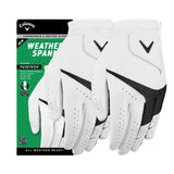 Callaway Golf Weather Spann Glove (Worn on Left Hand, Standard, XX-Large, White (2-Pack))