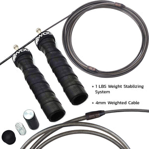 Weighted Jump Rope for Women & Men - 1 Pound (1LB) Adjustable Heavy Speed Jump Rope Handles with Removable Weights, Cross Traini