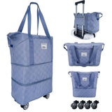 Drvoon Expandable foldable duffel bag suitcase, detachable rolling wheels,carry-on large duffel bag,luggage bag,suit gym,camping