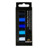 Rembrandt Soft Pastel Micro Set, 5-Piece Half Sticks, Deep Blues