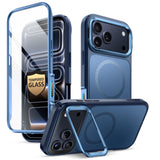 i-Blason for iPhone 17 Pro Case MagSafe with Stand [9H+ Tempered Glass Screen Protector] [Military-Grade Protection] [Camera Con