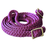 HILASON Braided Poly Barrel Horse Racing Reins Flat Grip Knots 1 X 8Ft Purple | Rein Gifts