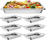 Hotel Pans Full Size 2.5inch Deep, Restaurant Supplies Stainless Steam Table Pans 1/1 Size 22 Gauge Commercial Food Pans, 6 Pack An