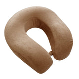 Jern U Shaped Slow Rebound Memory Foam Pillow With Button (Brown)