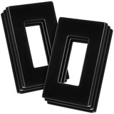 Bates- Screwless Decorator Wall Plates, Black, 6 Pack, Screwless Wall Plates 1 Gang, Switch Cover Plate, Electrical Outlet Cover