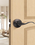 Mengico 1 Pack Interior Door Lever,Oil Rubbed Bronze Lever Door Handle,Privacy Door Locks Bed Bath Door Lever,Reversible Wave Le