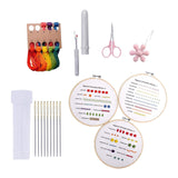Ujeavette Embroidery Starter Kit With Stitches Patterns Sewing Craft Diy Needlework
