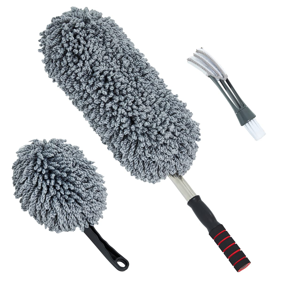Loyakuu Car Duster Exterior Interior (3 Pack), Best Microfiber Multipurpose Car Cleaning Brush, Extendable Handle Duster for Car