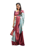 Shiv Textiles Womens Banarasi Silk Saree with Blouse Perfect for Every Occasion Sky Blue