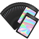 EONJOE 100-pack 4 4 inch mylar bags with clear window holographic resealable sealable packaging zip bag for small bussiness jew