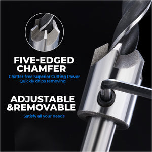 Amoolo Countersink Drill Bits Set 7Pcs, Counter Sink Drill Bit For Wood, Woodworking High Carbon Steel Carpentry Bit With Chamfe