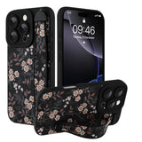Ufbara Compatible with iPhone 16 Pro Case for Women Men, Cute Flower Floral Pattern, Built in Adjustable Metal Wrist Strap Grip 