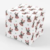 Stesha Party Reindeer Pug Holiday Wrapping Paper Present Gift Wrap 30 x 20 Inch (3 Sheets)