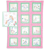 Jack Dempsey Needle Art Baby Unicorns Quilt Block, white