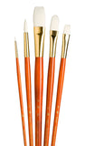 Princeton Art & Brush RealValue Paintbrush, Round 1,6,Bright 6,Filbert 8,Flat 12, Orange