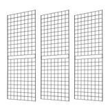 7RiversART Grid Wall Commercial Grade Grid Panels Heavy Duty Panel for Retail Display Wall 2' W x 6' H, Black (Pack of 3) Easily