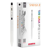 Zebra Pen, SARASA R Gel Pens, Black Ink, 0.4mm Fine Point, Vivid Ink to Create Deep, Saturated Color and Smooth Gel Lines, Quick
