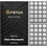 Hystar Aero Glides | 40 Dot Mouse Skates for Glass Mousepad | High-Density PTFE | Rounded and Polished for Quiet Use