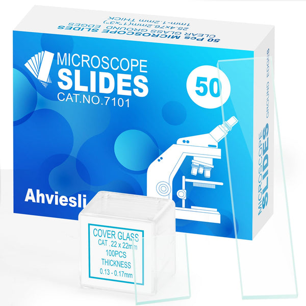 Microscope Slides and Covers Kit - 100 Blank Pre-Cleaned Glass Slides ...