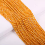 155pcs 2mm Natural Yellow Jade Stone Loose Round Beads Gemstone Smooth Samll Spacer Beads for jewerly Making Bracelet Necklace