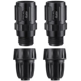 ElectricWise 4 Pcs 45 PSI Drip Irrigation Pressure Regulator Faucet Adapter Kit, 2 Pcs 3/4 FHT x 3/4'' MHT Pressure Regulator, 2