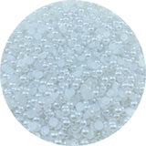 LIMAOLLY 3000pcs 5mm Flatback Half Pearls Round Crafts Beads for Jewelry Making DIY Scrapbook Shoes Clothes Cup Nail Art Decorat
