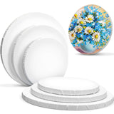 6 Pieces Round Painting Canvas Blank Round Shaped Paint Board Canvas Stretched Primed Decoration Boards for Painting for Student
