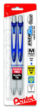 Pentel EnerGel Pearl Retractable Liquid Gel Pen, Needle Tip (0.7mm) Medium Line, Blue Ink, 2Pk (BLN77WBP2C)