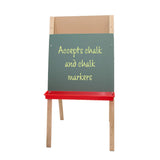 Crestline Products Adjustable Board Double Easel (White Dry Erase & Green Chalkboard), Features Natural Hardwood - 48 H x 24 W