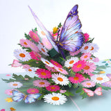 CawrdWhish Pop Up Greeting Cards, Butterfly and Chrysanth Birthday Gifts for Women Wife Mom Mothers Sister Aunt Grandmother Cous