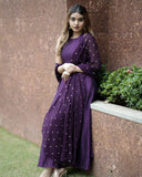 Anni Designer Women'S Rayon Blend Anarkali Solid Kurta With Pant & Dupatta (Namkot Blue_S_Blue_Small),Blue,S,Rayon Blend,Anarkali,