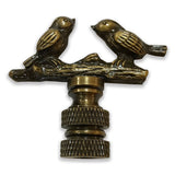 Royal Designs Birds on Tree Branch 1.63 Lamp Finial for Lamp Shade, Antique Brass