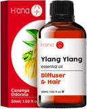 H'ana Ylang-Ylang Essential Oil - 100% Pure and Natural Ylang Ylang Essential Oil for Hair, Diffuser, Skin and Aromatherapy (1 F