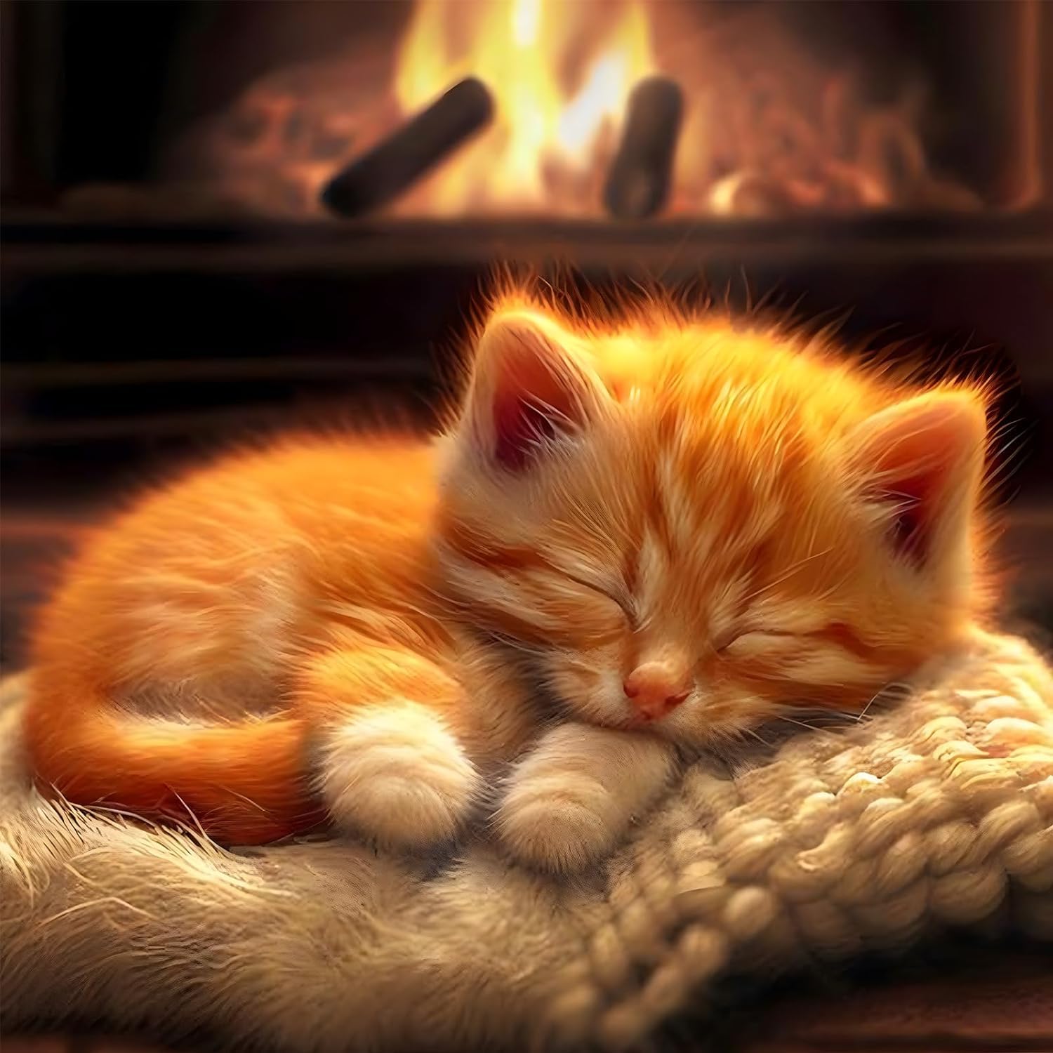 RICUVED Diamond Painting Kits for Adults, Cat Diamond Art Kits 5D Animal Diamond Art Kits for Beginner, Diamond Dots Painting Fu