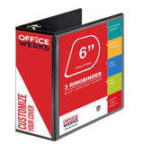 Office Werks 3 Ring Binder, 6 Inch Capacity D Ring, 8.5x11 Inch Presentation Folder with Pockets, Durable NonStick Customizable