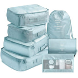 Packing Cubes Set For Travel With Shoe Bag, Laundry Bag And Toiletry Pouch, Zippered Fabric Luggage Organiser Set