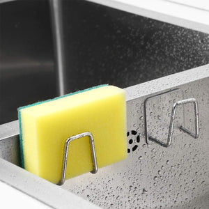 NEXCURIO Adhesive Sponge Holder Sink Caddy for Kitchen Accessories - SUS304 Stainless Steel Rust Proof Waterproof, Quick Drying
