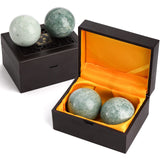 Lyellfe Set Of 4 Marble Stone Baling Balls, 2.25 Inch Meditation Balls, Boxed Chinese Health Exercise Massage Ball For Hands, St
