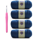 Mooaske 4 Pack T-Shirt Crochet Yarn for DIY Knitting Crochet Cloth Blanket Bag Dolls - 800g Chunky Thick Yarn for Crocheting wit