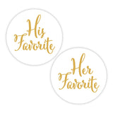 His Favorite & Her Favorite Wedding Stickers, Choose Your Colors, Wedding Favor Stickers (#376-GL)