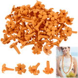 Jutom 100 Pcs Puakenikeni Clay Beads Handmade Puakenikeni Flower Beads with Pre-drilled Holes Hawaiian Clay Flowers for Jewelry 