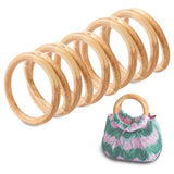 Aakriti Wooden Round Purse Handles Durable Bag Handles For Handmade Handbags, Crochet, Knitting, Macrame, Market Bags, Diy Tot